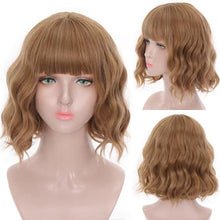 Load image into Gallery viewer, Synthetic Wigs For Women Daily Cosplay Long Water Wave  Lolita Wig With Bangs Cold Brown Heat Resistant Hair Bob Wigs For Black Women Cosplay Wigs For Women Gifts for Girlfriends
