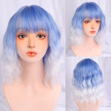 Load image into Gallery viewer, Synthetic Wigs For Women Daily Cosplay Long Water Wave  Lolita Wig With Bangs Cold Brown Heat Resistant Hair Bob Wigs For Black Women Cosplay Wigs For Women Gifts for Girlfriends
