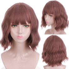 Load image into Gallery viewer, Synthetic Wigs For Women Daily Cosplay Long Water Wave  Lolita Wig With Bangs Cold Brown Heat Resistant Hair Bob Wigs For Black Women Cosplay Wigs For Women Gifts for Girlfriends
