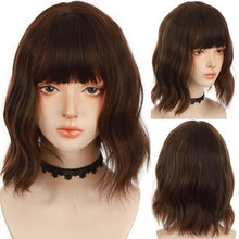 Load image into Gallery viewer, Synthetic Wigs For Women Daily Cosplay Long Water Wave  Lolita Wig With Bangs Cold Brown Heat Resistant Hair Bob Wigs For Black Women Cosplay Wigs For Women Gifts for Girlfriends
