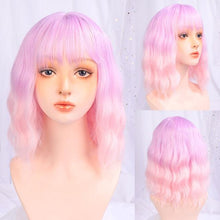 Load image into Gallery viewer, Synthetic Wigs For Women Daily Cosplay Long Water Wave  Lolita Wig With Bangs Cold Brown Heat Resistant Hair Bob Wigs For Black Women Cosplay Wigs For Women Gifts for Girlfriends
