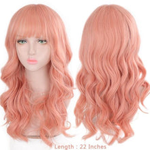 Load image into Gallery viewer, Synthetic Wigs For Women Daily Cosplay Long Water Wave  Lolita Wig With Bangs Cold Brown Heat Resistant Hair Bob Wigs For Black Women Cosplay Wigs For Women Gifts for Girlfriends
