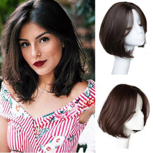 Load image into Gallery viewer, Synthetic Wigs Short Wavy Womens Wig Natural Part Side Hair Black Brown Wigs For Women Heat Resistant Daily Wigs For Black Women Cosplay Wigs For Women Gifts for Girlfriends
