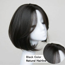 Load image into Gallery viewer, Synthetic Wigs Short Wavy Womens Wig Natural Part Side Hair Black Brown Wigs For Women Heat Resistant Daily Wigs For Black Women Cosplay Wigs For Women Gifts for Girlfriends
