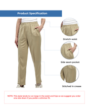 Load image into Gallery viewer, Womens Classic Poly Knit Pants - Pull On Slacks with Elastic Waist
