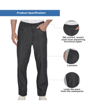 Load image into Gallery viewer, Men's Casual Elastic Waist Denim &amp; Twill Pull on Jeans Pants
