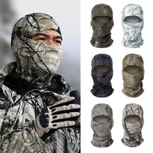 Load image into Gallery viewer, Tactical Camouflage Balaclava Full Face Mask CS Wargame Army Hunting Cycling Sports Helmet Liner Military Multiamp CP Skating Hat Motorbike Biker Racing Breather Mask Tactical Airsoft Cap Scarf Mask Ski Hat Spring Summer For Men Women
