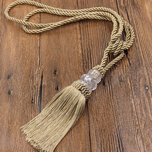 Load image into Gallery viewer, Tassel Curtain Tieback Crystal Bead Hanging Ball Tie Room Accessories Holder Buckle Rope Bandage Holdback Window Shade Curtain Tie Back Tassel Tie Backs for Curtain Beautiful Curtain Holdback Rope
