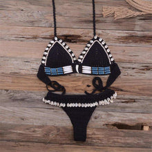 Load image into Gallery viewer, Tassel Knit Crochet Bikini Women Swimwear Female Swimsuit Two-piece Bikini Set Unique Bathing Suit Swim Women's Crochet Lace V Neck High Waist Bikini Set Two Pieces Swimsuit
