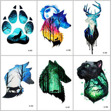 Load image into Gallery viewer, Temporary Animal Head Wolf Design Waterproof Body Sticker Fashion Tattoo For Womens Mens
