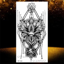 Load image into Gallery viewer, Temporary Lotus Flower Sticker Tattoo Fake Black Elegant Flower Design Women Body Art Fake Arm Tattoo Stickers For Womens
