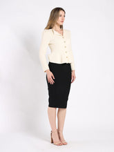 Load image into Gallery viewer, Textured Button Down Collared Peplum Cardigan
