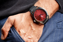 Load image into Gallery viewer, Burgundy Sunburst Watch
