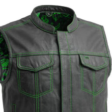 Load image into Gallery viewer, The Club Cut Men's Motorcycle Leather Vest, Multiple Color Options
