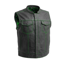 Load image into Gallery viewer, The Club Cut Men's Motorcycle Leather Vest, Multiple Color Options
