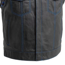 Load image into Gallery viewer, The Club Cut Men's Motorcycle Leather Vest, Multiple Color Options
