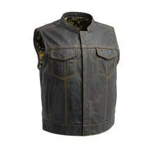 Load image into Gallery viewer, The Club Cut Men's Motorcycle Leather Vest, Multiple Color Options
