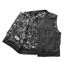 Load image into Gallery viewer, The Club Cut Men's Motorcycle Leather Vest, Multiple Color Options
