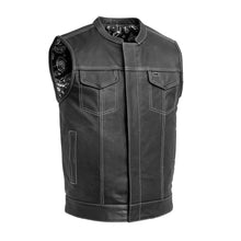 Load image into Gallery viewer, The Cut Men's Motorcycle Leather Vest, Multiple Color Options
