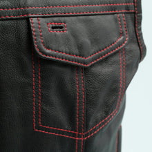 Load image into Gallery viewer, The Cut Men's Motorcycle Leather Vest, Multiple Color Options
