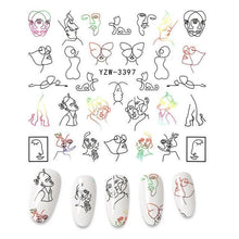 Load image into Gallery viewer, The New 3D Nail Sticker Cool English Letter stickers for nail  Foil Love Heart Design Nails Accessories Fashion Manicure Sticker Stickers Girls Manicure Decoration Nail Art Supplies 3D Self-Adhesive Nail Decals Designer Nail Stickers for Acrylic Nails
