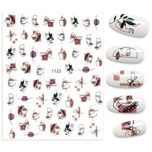 Load image into Gallery viewer, The New 3D Nail Sticker Cool English Letter stickers for nail  Foil Love Heart Design Nails Accessories Fashion Manicure Sticker Stickers Girls Manicure Decoration Nail Art Supplies 3D Self-Adhesive Nail Decals Designer Nail Stickers for Acrylic Nails
