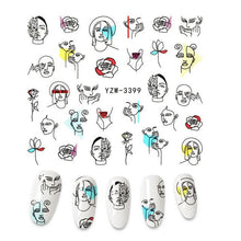 Load image into Gallery viewer, The New 3D Nail Sticker Cool English Letter stickers for nail  Foil Love Heart Design Nails Accessories Fashion Manicure Sticker Stickers Girls Manicure Decoration Nail Art Supplies 3D Self-Adhesive Nail Decals Designer Nail Stickers for Acrylic Nails
