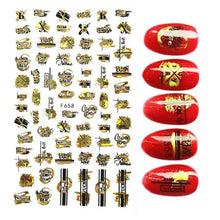 Load image into Gallery viewer, The New 3D Nail Sticker Cool English Letter stickers for nail  Foil Love Heart Design Nails Accessories Fashion Manicure Sticker Stickers Girls Manicure Decoration Nail Art Supplies 3D Self-Adhesive Nail Decals Designer Nail Stickers for Acrylic Nails
