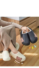 Load image into Gallery viewer, Thick Platform Winter Women Waterproof Non-Slip Home Rubber Slippers Warm Indoor Fur Cotton Women's Cozy Memory Foam Closed Back Slippers Wool-Like Blend Cotton House Shoes
