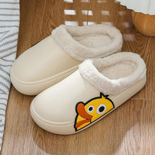 Load image into Gallery viewer, Thick Platform Winter Women Waterproof Non-Slip Home Rubber Slippers Warm Indoor Fur Cotton Women's Cozy Memory Foam Closed Back Slippers Wool-Like Blend Cotton House Shoes
