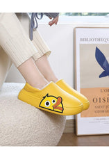 Load image into Gallery viewer, Thick Platform Winter Women Waterproof Non-Slip Home Rubber Slippers Warm Indoor Fur Cotton Women's Cozy Memory Foam Closed Back Slippers Wool-Like Blend Cotton House Shoes
