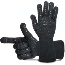 Load image into Gallery viewer, Thickened BBQ Gloves High Temperature Oven Gloves 500 800 Degrees Fire Resistant BBQ Heat Insulated Microwave Gloves Heat Insulation Gloves for BBQ Cooking Heat Resistant Grill Gloves Insulated Durable Fireproof For Cooking Grilling BBQ
