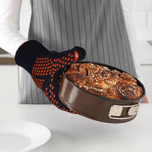 Load image into Gallery viewer, Thickened BBQ Gloves High Temperature Oven Gloves 500 800 Degrees Fire Resistant BBQ Heat Insulated Microwave Gloves Heat Insulation Gloves for BBQ Cooking Heat Resistant Grill Gloves Insulated Durable Fireproof For Cooking Grilling BBQ
