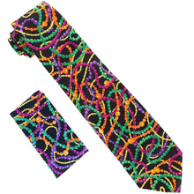 Load image into Gallery viewer, Vittorio Farina Mardi Gras Necktie &amp; Handkerchief
