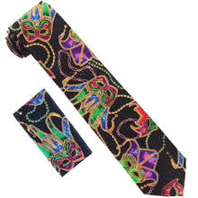 Load image into Gallery viewer, Vittorio Farina Mardi Gras Necktie &amp; Handkerchief
