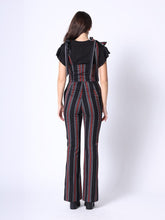 Load image into Gallery viewer, Tie-Shoulder Wide Leg Striped Overall Jumpsuit
