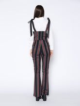 Load image into Gallery viewer, Tie-Shoulder Wide Leg Striped Overall Jumpsuit
