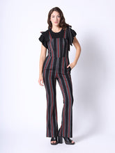 Load image into Gallery viewer, Tie-Shoulder Wide Leg Striped Overall Jumpsuit
