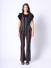 Load image into Gallery viewer, Tie-Shoulder Wide Leg Striped Overall Jumpsuit

