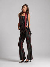 Load image into Gallery viewer, Tie-Shoulder Wide Leg Striped Overall Jumpsuit
