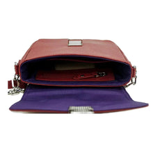 Load image into Gallery viewer, Compact Leather Crossbody Handbag - Cabernet
