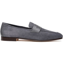 Load image into Gallery viewer, 16-672-GRY Tippa Suede &amp; Calfskin Penny Loafers Grey
