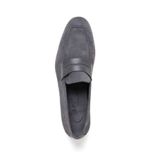 Load image into Gallery viewer, 16-672-GRY Tippa Suede &amp; Calfskin Penny Loafers Grey
