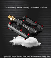 Load image into Gallery viewer, Titanium Bicycle Pedal Titanium Shaft Carbon Tube Bicycle Pedal Mountain Bike 3 Palin Pedal Road Bike Riding Pedal Bicycle Platform Pedals Bicycle Pedal Titanium Shaft Carbon Tube Bicycle Pedal Mountain Bike Pedal Road Bike Riding Pedal
