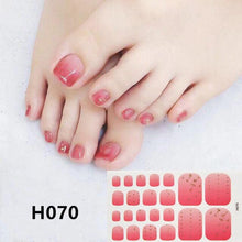 Load image into Gallery viewer, Toe Nail Sticker Wraps Adhesive Decals Toenail Polish Strips DIY Pedicure Foot Decals Manicure Strips Decals Full Wraps Women Glitter Toenail Nail Polish Strips Decals Full Wraps Self Adhesive Toe Nail Tip Full Toe Nail Wraps Feet Decorations
