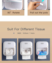 Load image into Gallery viewer, Toilet Paper Holder Stand Wall Mounted Waterproof Paper Towel Dispenser Holder Tissue Box Toilet Roll Holder For Toilet Paper Toilet Paper Roll Holder With Shelf And Drawer Adhesive Bathroom Tissue Box Holder Wall Mount Facial Toilet Tissue Paper Storage
