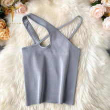 Load image into Gallery viewer, Top fashion cute women summer  cross sleeveless crop top cute fashion styles classy top
