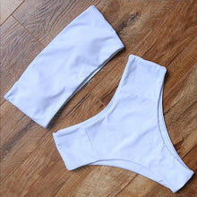 Load image into Gallery viewer, Top Swimsuit Push Up Bikini Set Women's Crop Top High Waist Swimsuit Sport High Cut Bikini Set Two Piece Bathing Suits High Waist Solid Bathing Suit Summer Swimwear Women Beachwear
