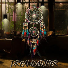 Load image into Gallery viewer, Traditional Handicrafts Original Five-ring Dream-catcher Pendant Pure Handicraft Production Fengling Hanging Feathers Ornament Creative Gifts Home Wall Decoration Girls
