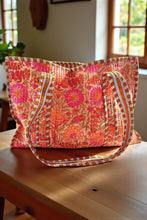 Load image into Gallery viewer, SC - ETA 2/18 - Rue Orange Floral Patterned Tote Bag
